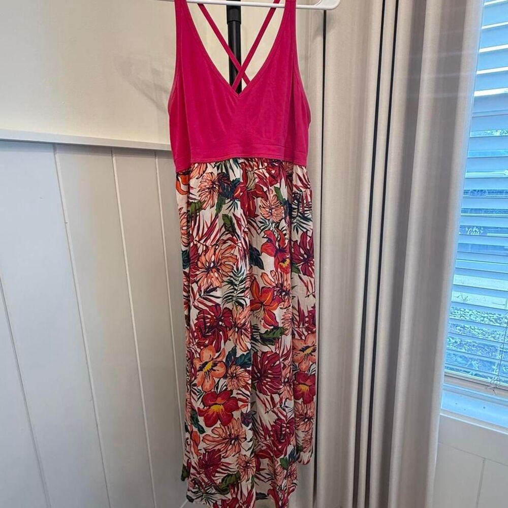 Tropical Strap Maxi Dress